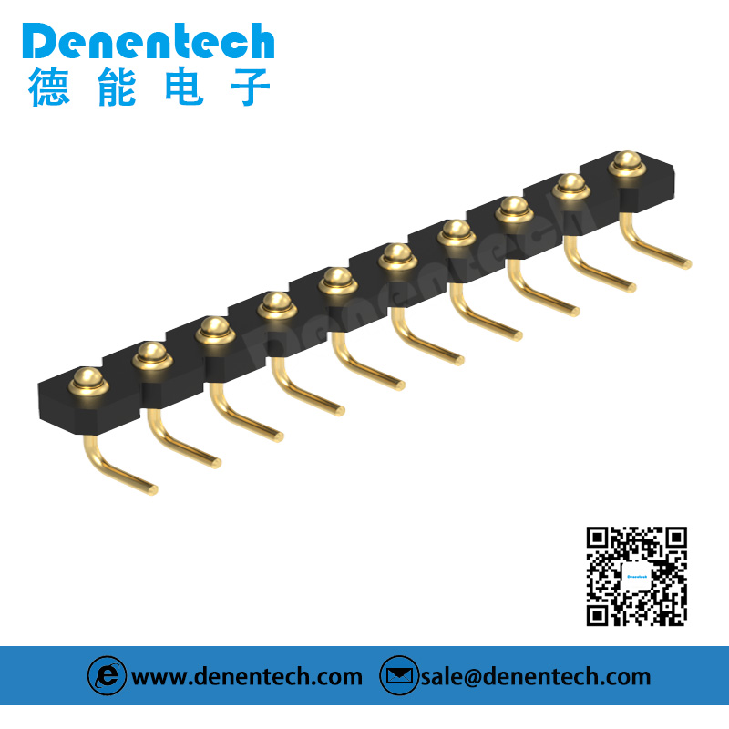Denentech promotional product 3.0MM H1.27MM single row male right angle DIP pogo pin